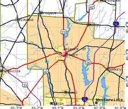 Delaware, OH map
