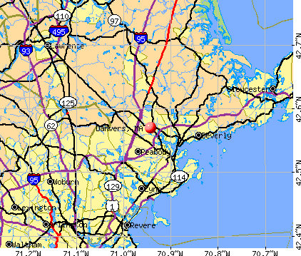 Danvers, MA map