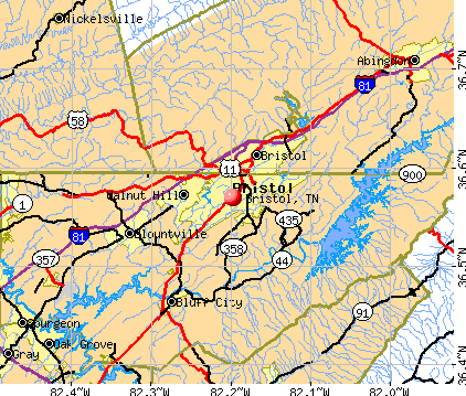 Bristol, TN map