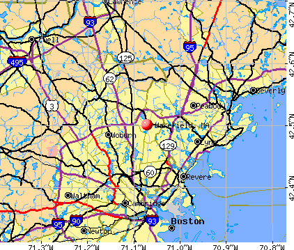 Wakefield, MA map