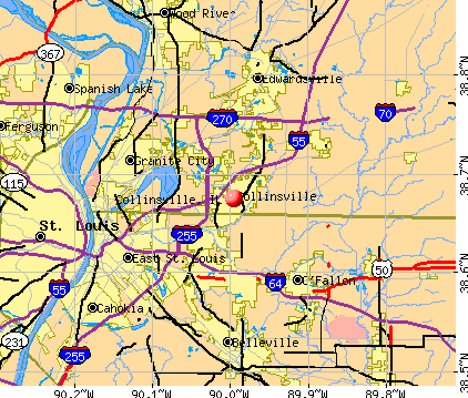 Collinsville, IL map