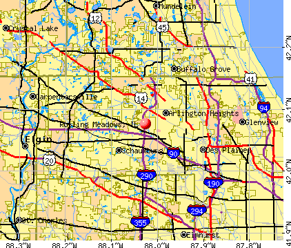 Rolling Meadows, Illinois (IL 60008) profile: population, maps, real