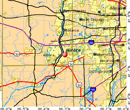 Aurora, IL map