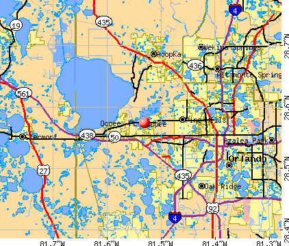 Ocoee, FL map