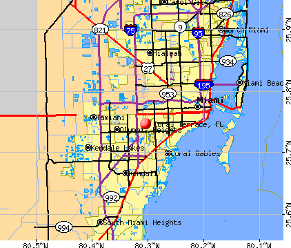 Coral Terrace, FL map