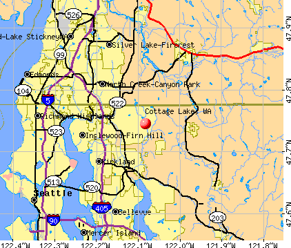 Cottage Lake, WA map