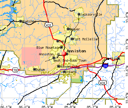 Anniston, AL map