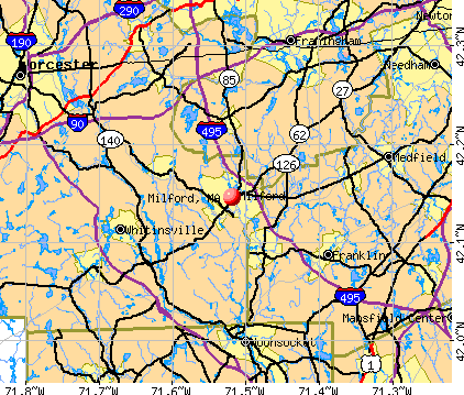 Milford, MA map