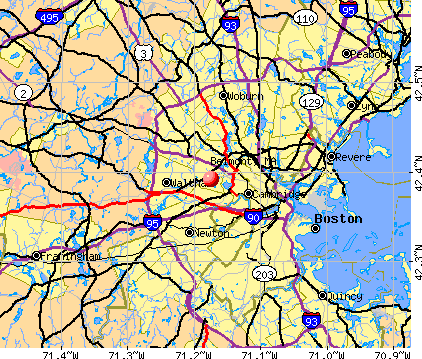Belmont, MA map