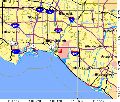 california beaches map. Seal Beach, CA map