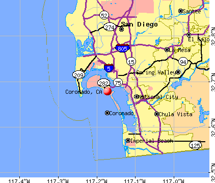 Coronado, CA map