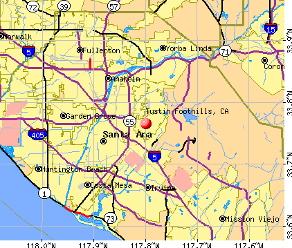 Tustin Foothills, CA map