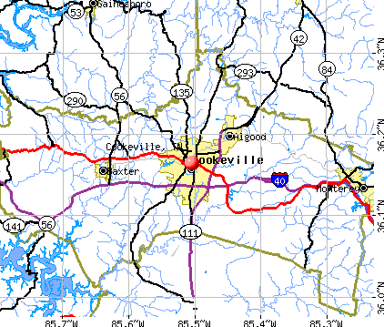 Cookeville, TN map