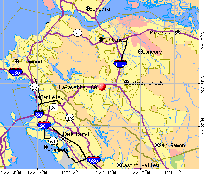 Lafayette, CA map