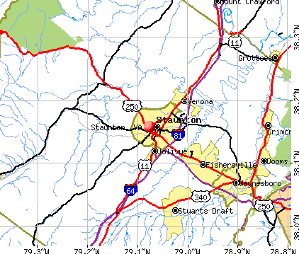 Staunton, VA map