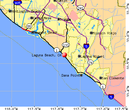 Laguna Beach, CA map