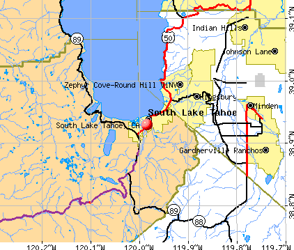 South Lake Tahoe, CA map