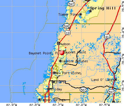 Bayonet Point, FL map
