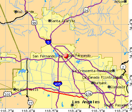 San Fernando, CA map
