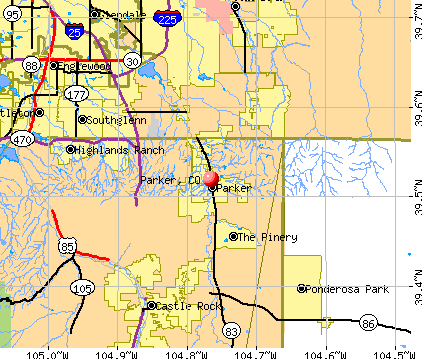 Parker, CO map