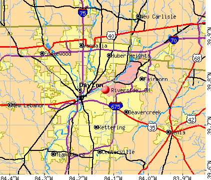 Riverside, OH map