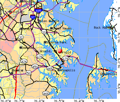 Arnold, MD map