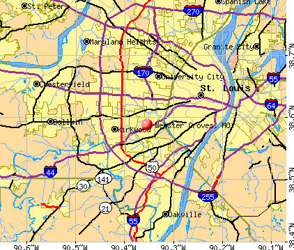 Webster Groves, MO map
