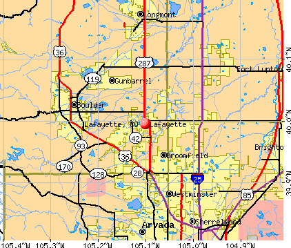 Lafayette, CO map
