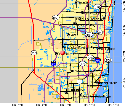 Pembroke Pines, FL map