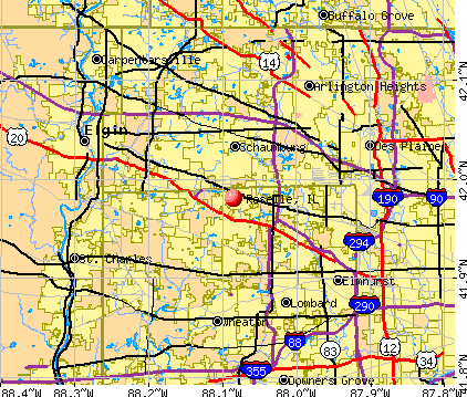 Roselle, IL map