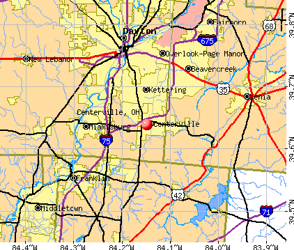 Centerville, OH map