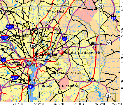 Greater Landover, MD map