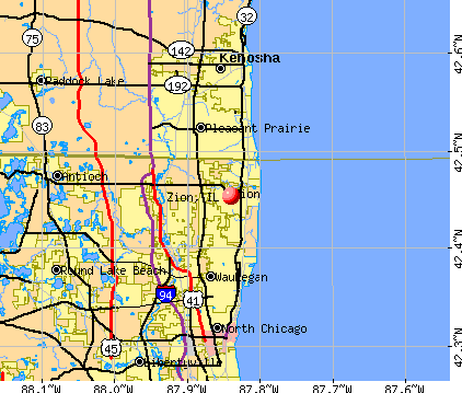 Zion, IL map