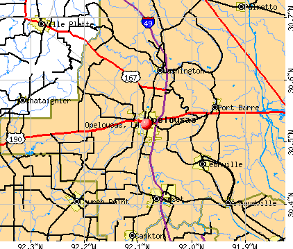 Opelousas, LA map