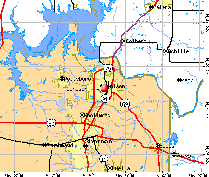 Denison, TX map