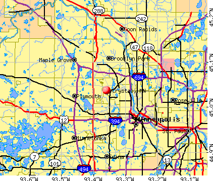 Crystal, MN map