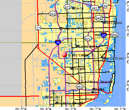 Miami Lakes, FL map