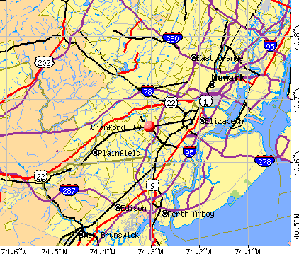 Cranford, NJ map
