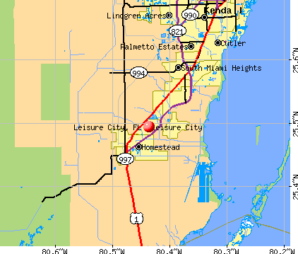 Leisure City, FL map