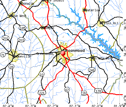 Greenwood, SC map