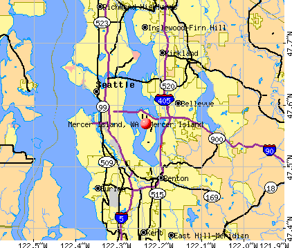 Mercer Island, WA map