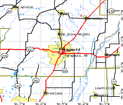 Paragould, AR map