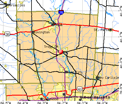 Troy, OH map