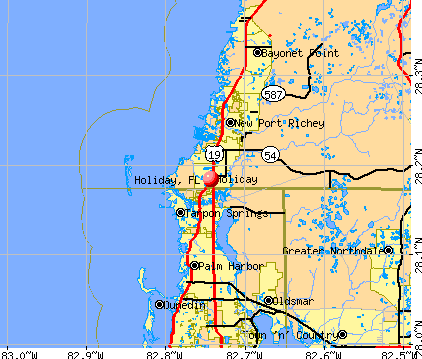 Holiday, FL map