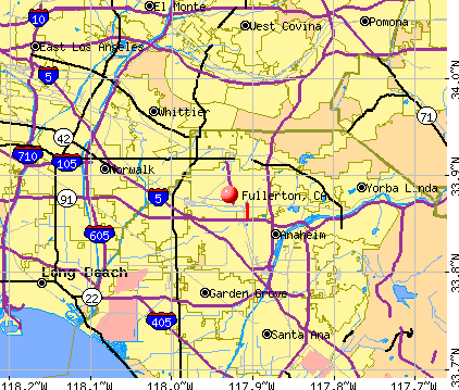 Fullerton, CA map