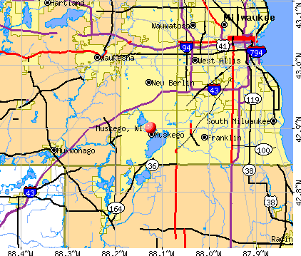 Muskego, WI map