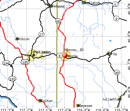 Moscow, ID map