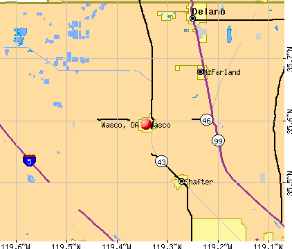 Wasco, CA map