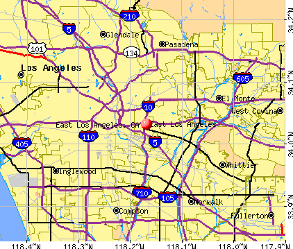 East Los Angeles, CA map