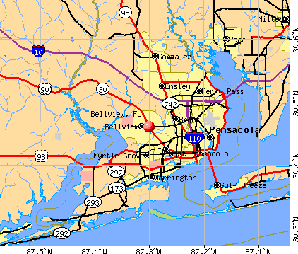 Bellview, FL map